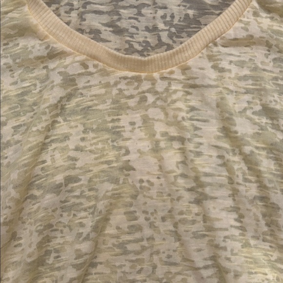 Yellow Long Sleeve Women's burnout Top - Picture 2 of 3